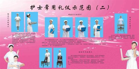 銅版紙護士禮儀示范圖 專業醫療形象與裝飾應用